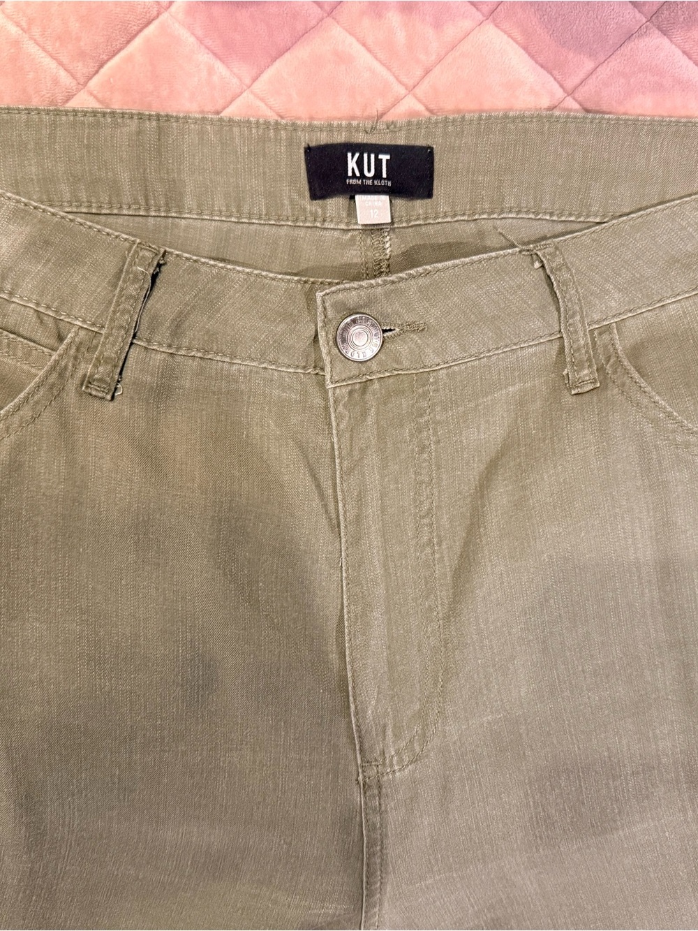KUT From The Kloth Olive Green High-Rise Pants